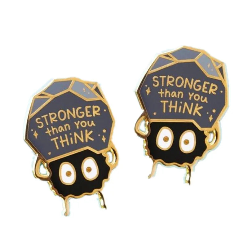 Stronger Than You Think Motivational Funny Enamel Brooch Lapel Pin Badge  Gift