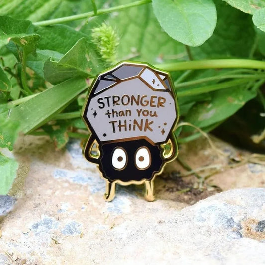 Stronger Than You Think Motivational Funny Enamel Brooch Lapel Pin Badge  Gift