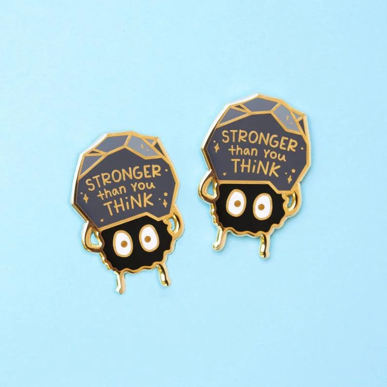 Stronger Than You Think Motivational Funny Enamel Brooch Lapel Pin Badge  Gift