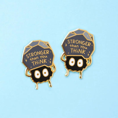 Stronger Than You Think Motivational Funny Enamel Brooch Lapel Pin Badge  Gift