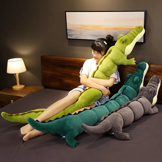 Giant Large Crocodile Plush Toy Pillow – Soft Stuffed Croc in 80–180cm, Multiple Colours