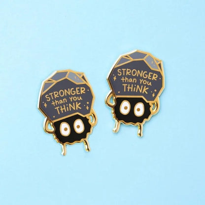 Stronger Than You Think Motivational Funny Enamel Brooch Lapel Pin Badge  Gift