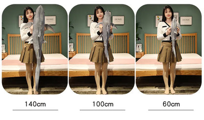 60/100/140cm Giant Shark Plush Soft Toy – Great White Shark Pillow