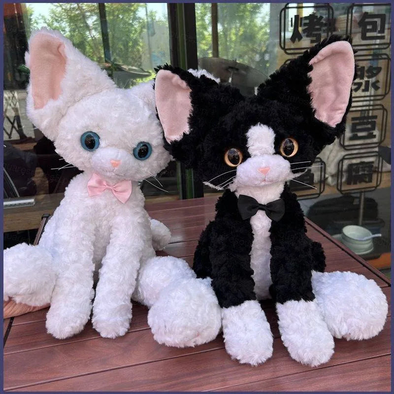 30/40cm Large Cat Plush – Black White Cute Cat Kitten Soft Toy
