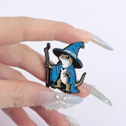 Wizard Lizard Enamel Pin Badge Cute Fantasy Funny Witch Hat