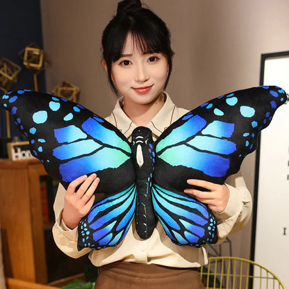 40×50cm Large Butterfly Plush Soft Toy Decorative Cushion – Blue/Pink/Yellow Multicolour Options