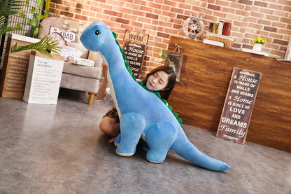 50cm or 80cm Long-Neck Dinosaur Plush Soft Toy – Pink, Green, Blue Brachiosaurus