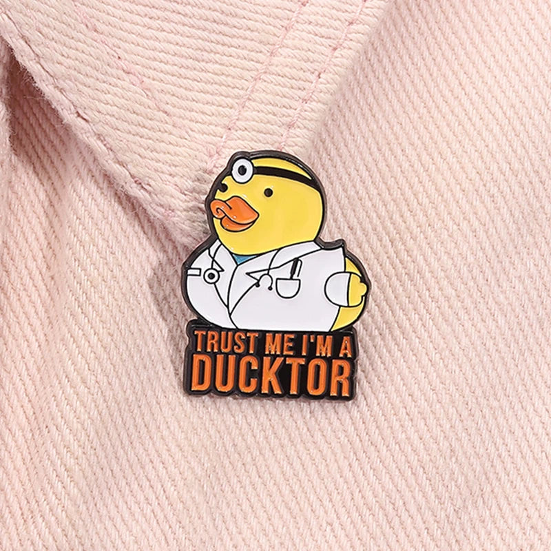 Funny Doctor Nurse Veterinarian Duck Dog Rat Enamel Brooch Lapel Pin Badge Novelty Gift