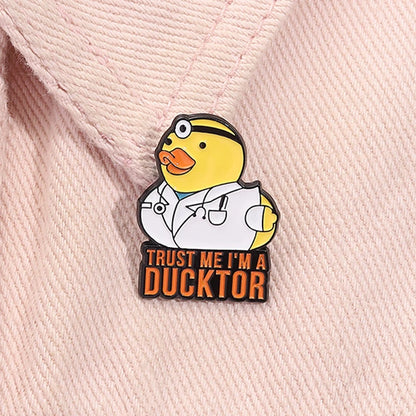 Funny Doctor Nurse Veterinarian Duck Dog Rat Enamel Brooch Lapel Pin Badge Novelty Gift