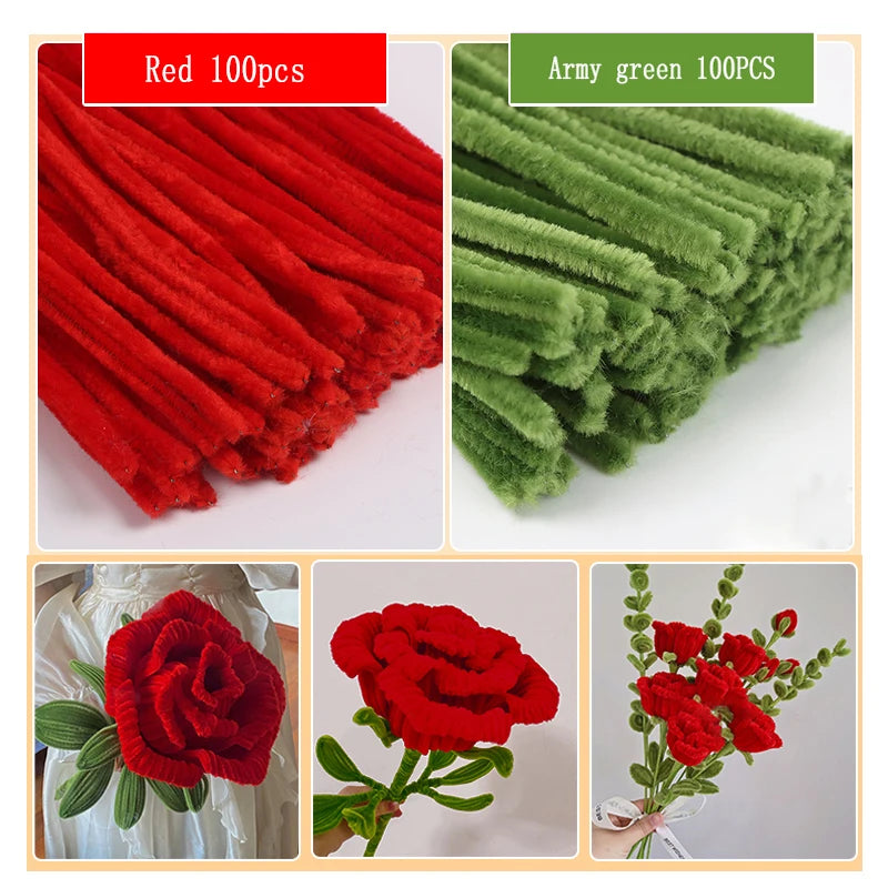 30cm Chenille Stems (Pipe Cleaners) – Craft Supplies for DIY, Kids’ Art & Flower Making Supplies Handmade