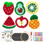 DIY Punch Needle Coaster Kit – Make 6 Fruit Design Coasters - Multiple Design Choice Craft Embroidery