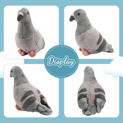 27cm Realistic Pigeon Plush – Soft Grey Bird Toy Lifelike Feathered Friend