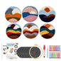 DIY Punch Needle Coaster Set Kit – Make 6 Scenery Landscape Design Coasters Multiple Design Choice Craft Embroidery