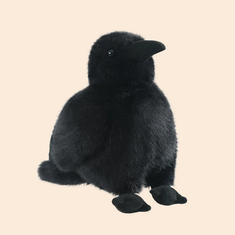 Realistic Crow Raven Plush – 15cm or 20cm Black Bird Soft Toy