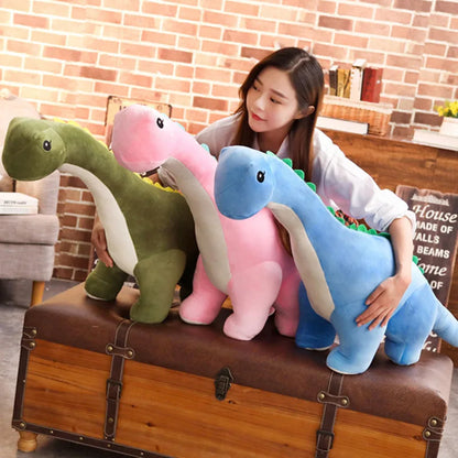 50cm or 80cm Long-Neck Dinosaur Plush Soft Toy – Pink, Green, Blue Brachiosaurus