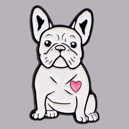 Dog Lover French Bulldog Enamel Brooch Lapel Pin Badge Novelty Gift