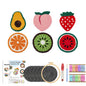 DIY Punch Needle Coaster Set Kits – Make 6 Fruit Design Coasters Multiple Design Choice Craft Embroidery