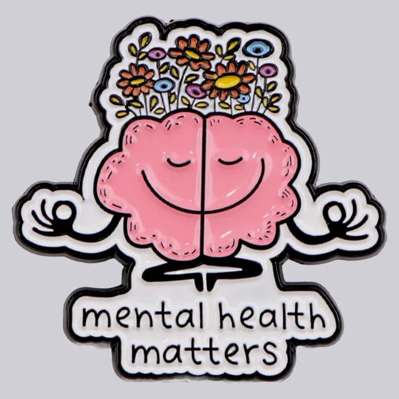 Mental Health Matters Enamel Brooch Lapel Pin Badge Gift ADHD Autism Anxiety Neurodivergent