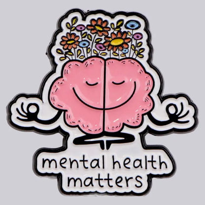 Mental Health Matters Enamel Brooch Lapel Pin Badge Gift ADHD Autism Anxiety Neurodivergent