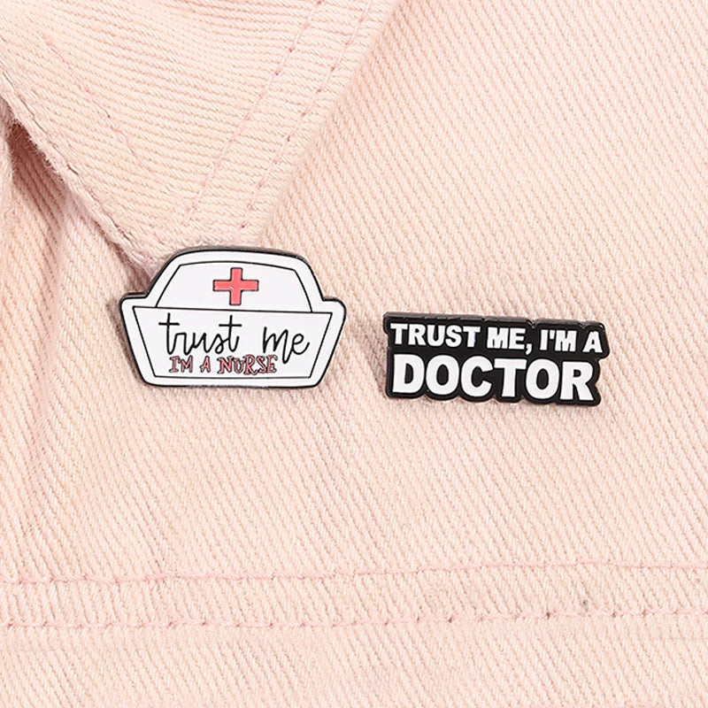 Funny Doctor Nurse Veterinarian Duck Dog Rat Enamel Brooch Lapel Pin Badge Novelty Gift