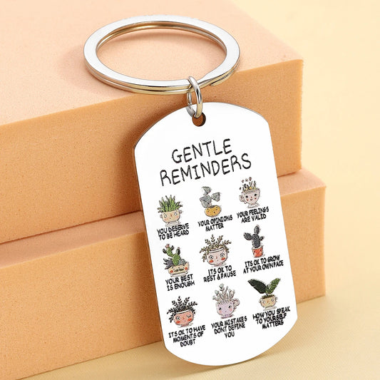 Mental Health Affirmation Keychain Gift – Positive Self-Love Emotional Support Gift Motivational Quotes