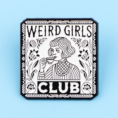 Weird Girls Club Funny Enamel Brooch Lapel Pin Badge Autism ADHD Neurodivergent