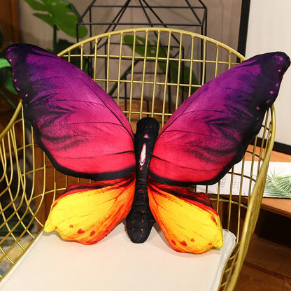 40×50cm Large Butterfly Plush Soft Toy Decorative Cushion – Blue/Pink/Yellow Multicolour Options