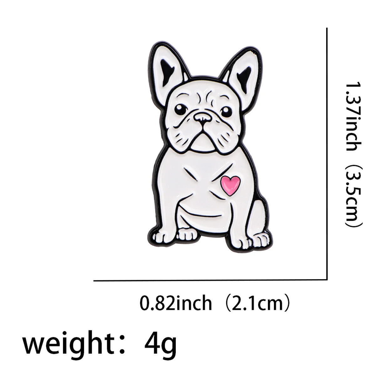Dog Lover French Bulldog Enamel Brooch Lapel Pin Badge Novelty Gift