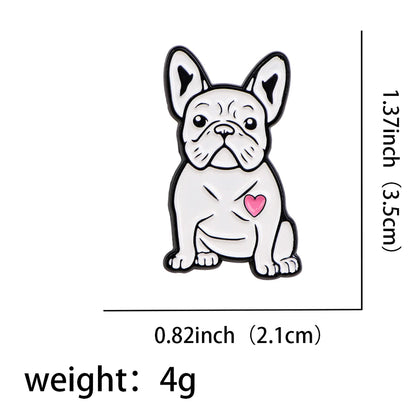 Dog Lover French Bulldog Enamel Brooch Lapel Pin Badge Novelty Gift