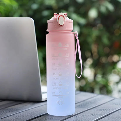 750ml Motivational Sports Water Bottle with Printed Time Marker – Leakproof & Portable