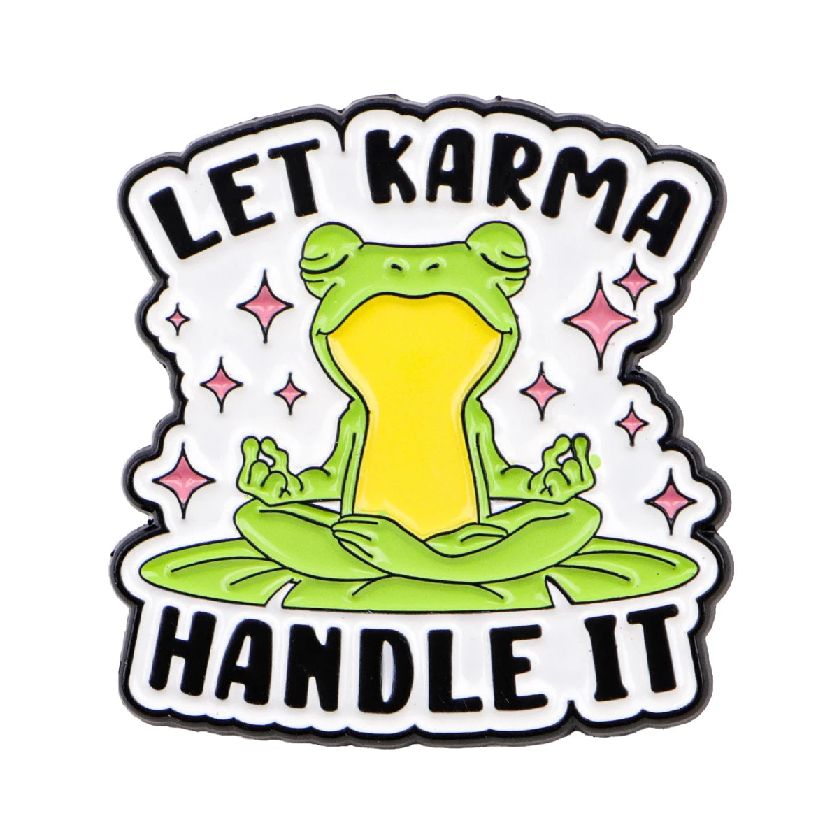 Karma Meditating Frog Funny Enamel Brooch Lapel Pin Badge Gift Mental Health