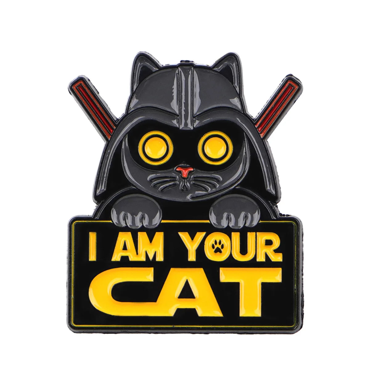 I Am Your Cat Funny Black Cat Cosplay Enamel Brooch Lapel Pin Badge Novelty Gift