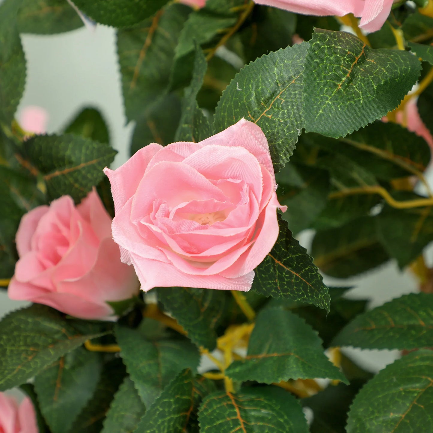 Set of 2 Large Tall 1.1m Artificial Pink Rose Trees in Pots – Decorative Faux Plants for Home, Office & Events