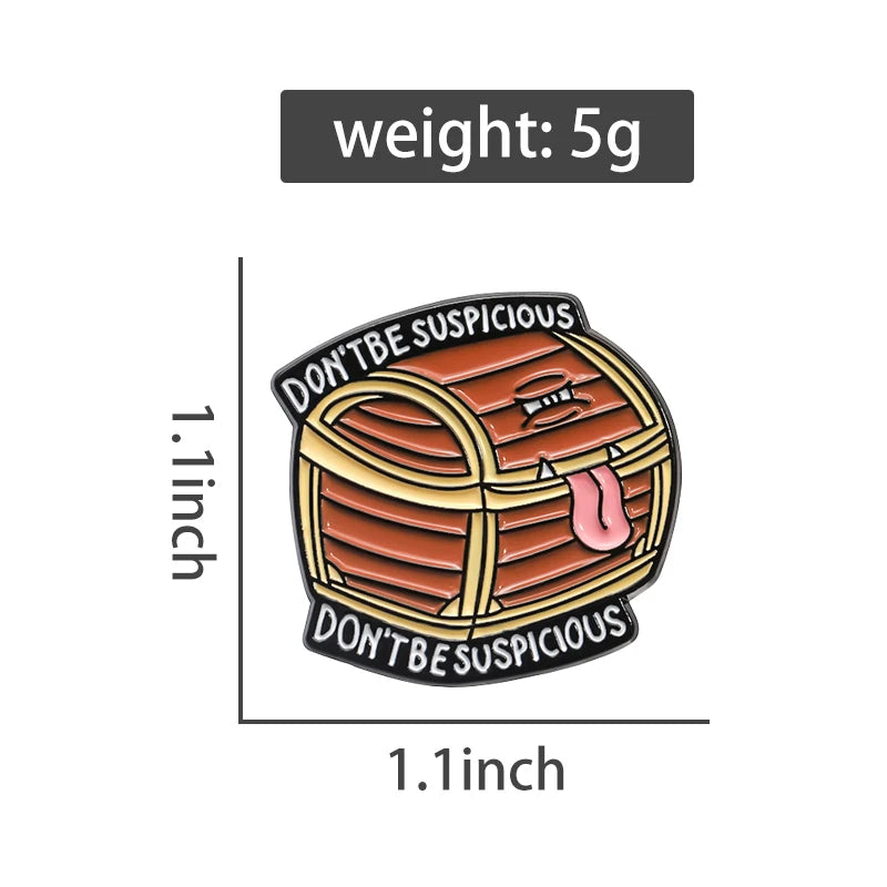 D&D Mimic Chest Enamel Pin Badge Don't Be Suspicious Cosplay Game Souvenir Brooch Bag Lapel
