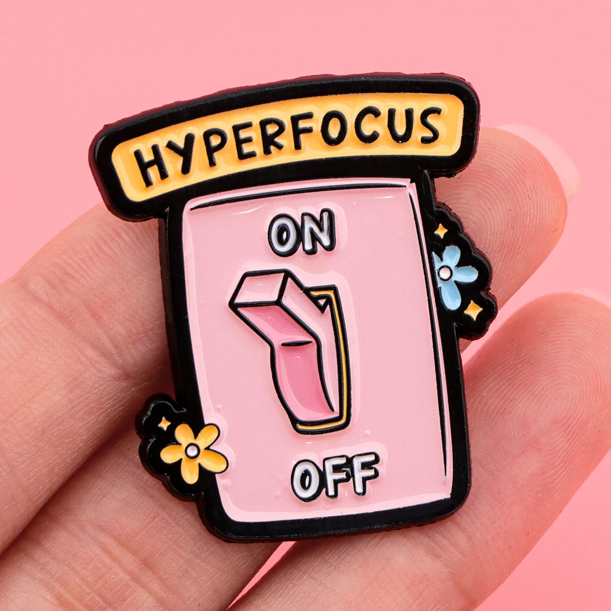 Funny ADHD Enamel Pin Badge Hyperfocus Switch Please Repeat Neurodivergent