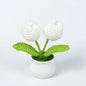 Crochet Knitted Artificial Flower Plant in Pot - Hand Woven Potted Desk Desktop Home Decor Gift Ornament