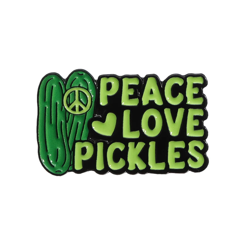 Pickles Lover Enamel Pin Badge Funny Cartoon Pickle Jar Brooches Lapel Bag Badge