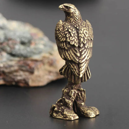 Mini Brass Copper Metal Eagle Figurine – Desk Buddy Ornament Collectible