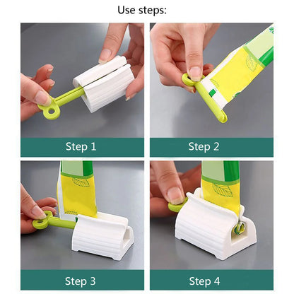 Toothpaste Tube Squeezer Gadget – Blue Red Green Roll-Up Tube Helper