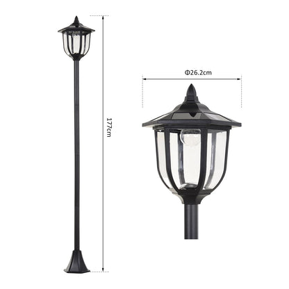 Tall 1.77m Outdoor Solar Light Garden Post Lamp Lamppost LED Bollard 6ft Lantern with Sensor – Weatherproof Pathway Light