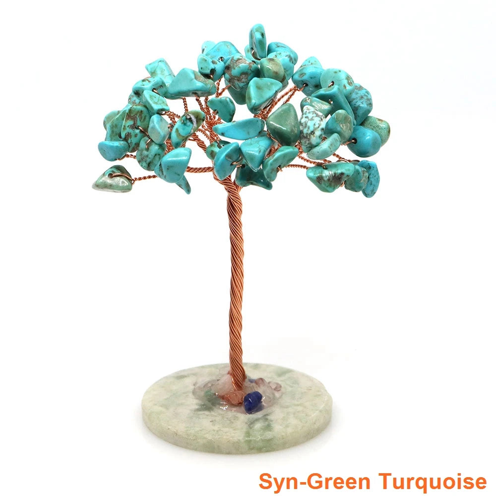 Crystal Money Tree Natural Crystal Healing Stone Reiki Quartz Gemstones Copper Wire Plant Gift