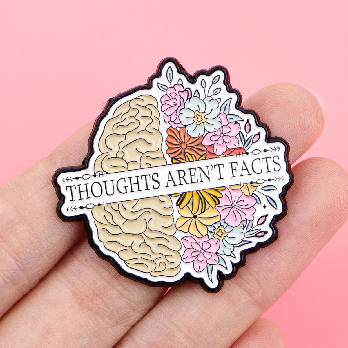 Thoughts Aren’t Facts Enamel Pin Badge Mental Health Support Anxiety ADHD OCD