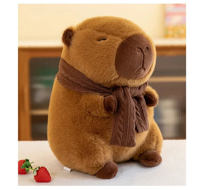 23/35CM Cute Capybara Plush Toy with Scarf -  Autumn Winter Seasonal