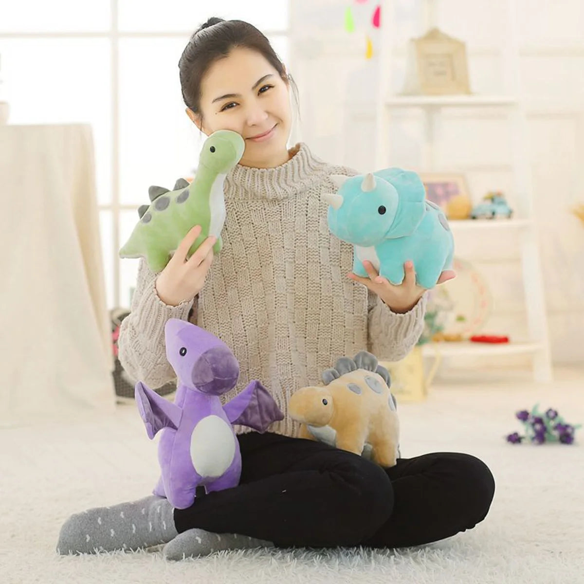 Large Dinosaur Plush Soft Toy – 5 Designs, 30cm or 50cm Stuffed Dinosaurs Animals
