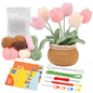 DIY Crochet Flower Plant Pot Kit – Sunflowers Tulips Daisies Designs, Beginners Set
