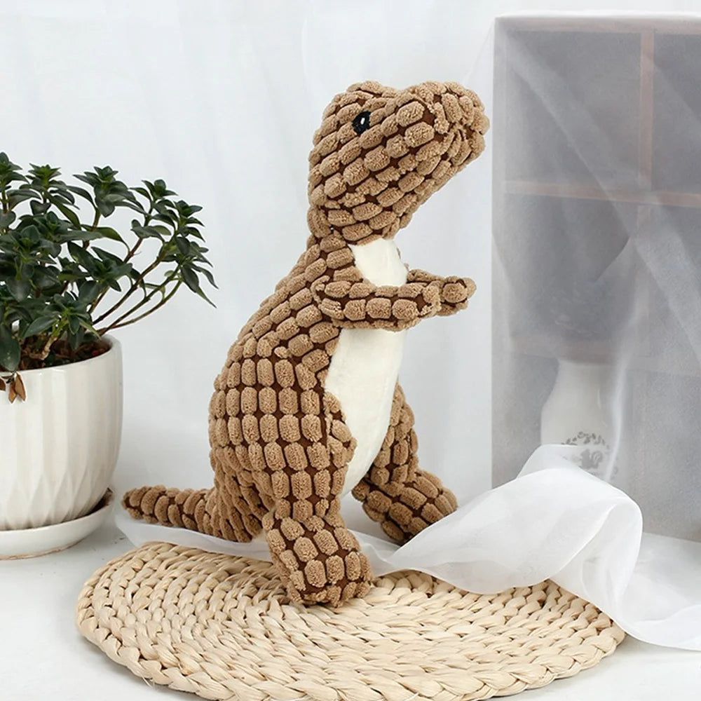 Interactive Squeaky Plush Dinosaur Dog Toy – Fun & Durable for Small to Medium Pets
