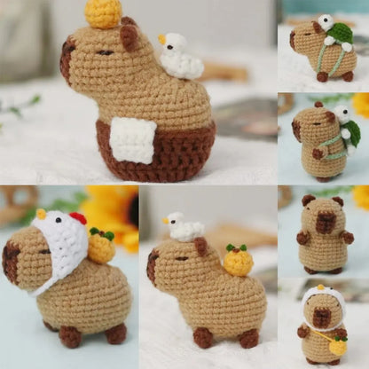 Capybara DIY Crochet Kits, Cute Animal Crochet Craft Kit Set for Beginners