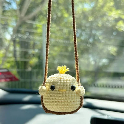 Cute Crochet Knitted Animal Swing Hanging Decoration for Car Home Bag Charm Gift