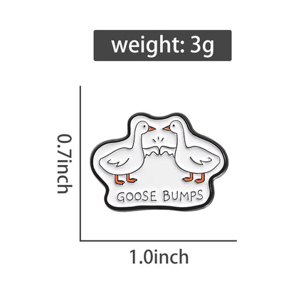 Goose Bumps Geese Enamel Pin Badge Cute Funny Duck Cartoon Animal Brooch Backpack Hat Lapel Accessories