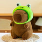 Cute Capybara Plush Toy with Hat -  Frog, Duck, Bunny, Strawberry, Bread, Toast or Turtle Backpack